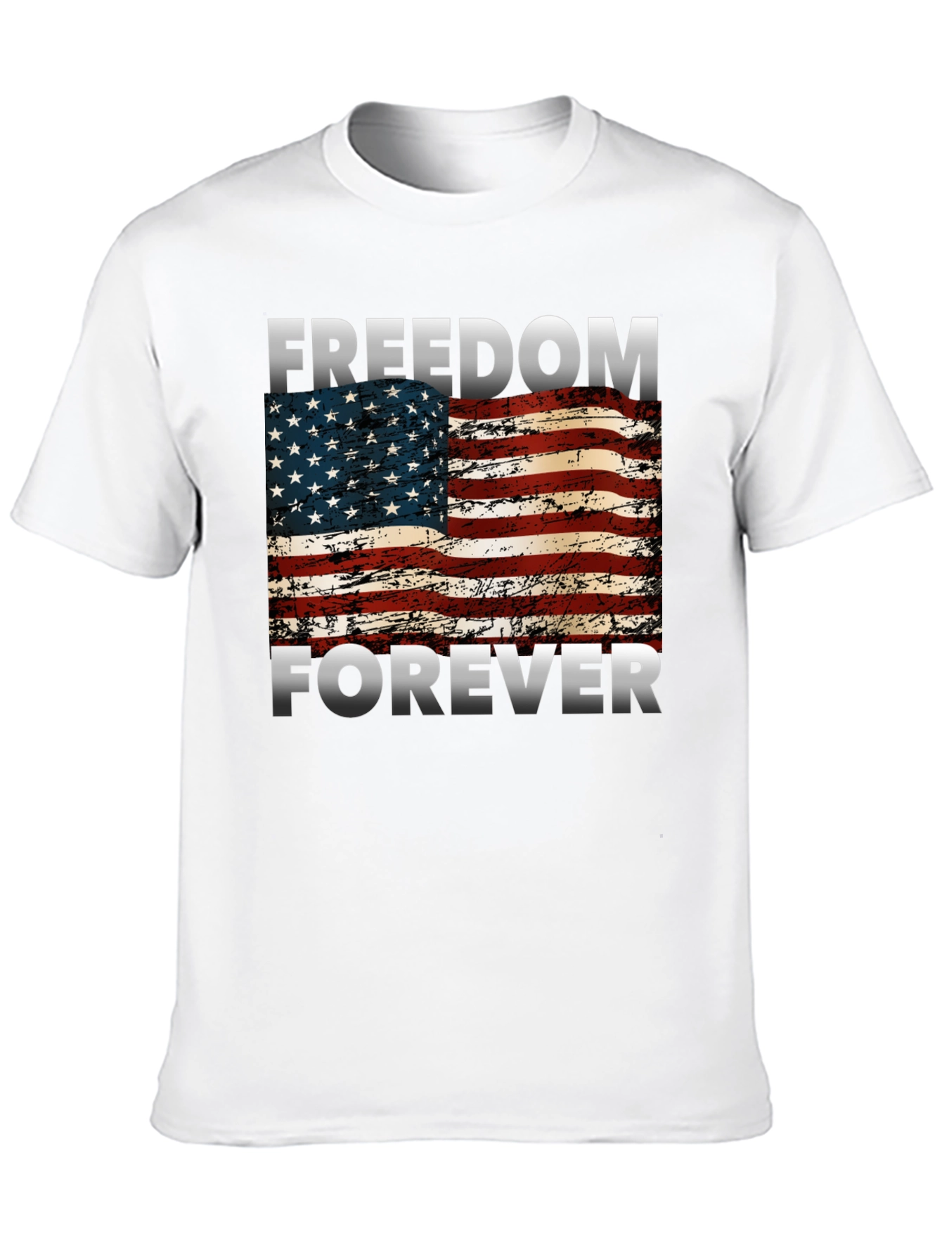 Freedom Forever American Flag Graphic T-Shirt