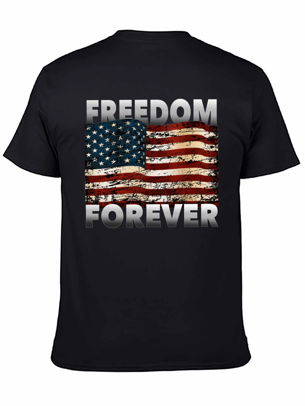 Freedom Forever American Flag Graphic T-Shirt