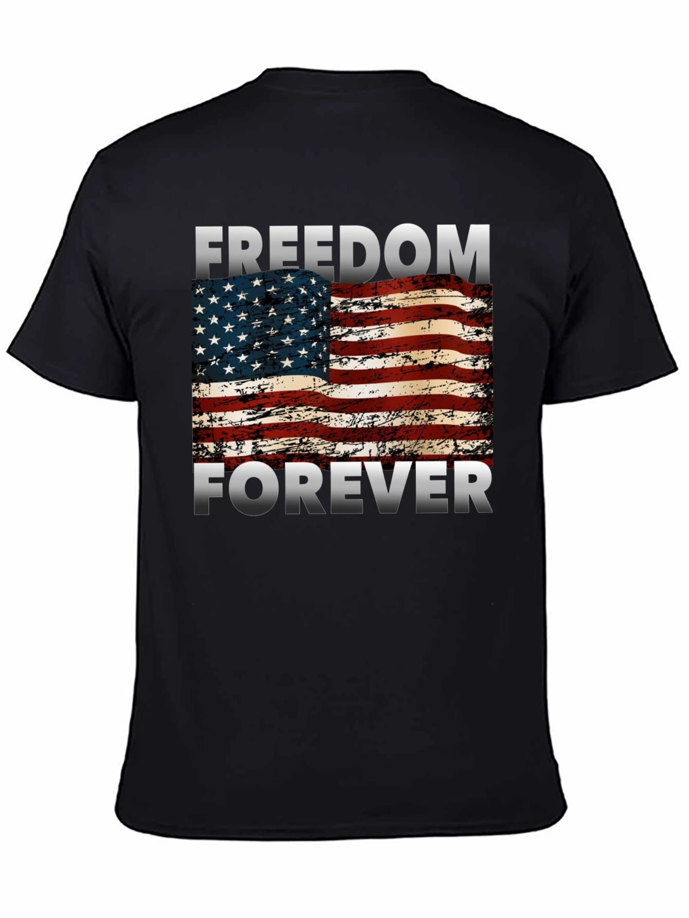 Freedom Forever American Flag Graphic T-Shirt