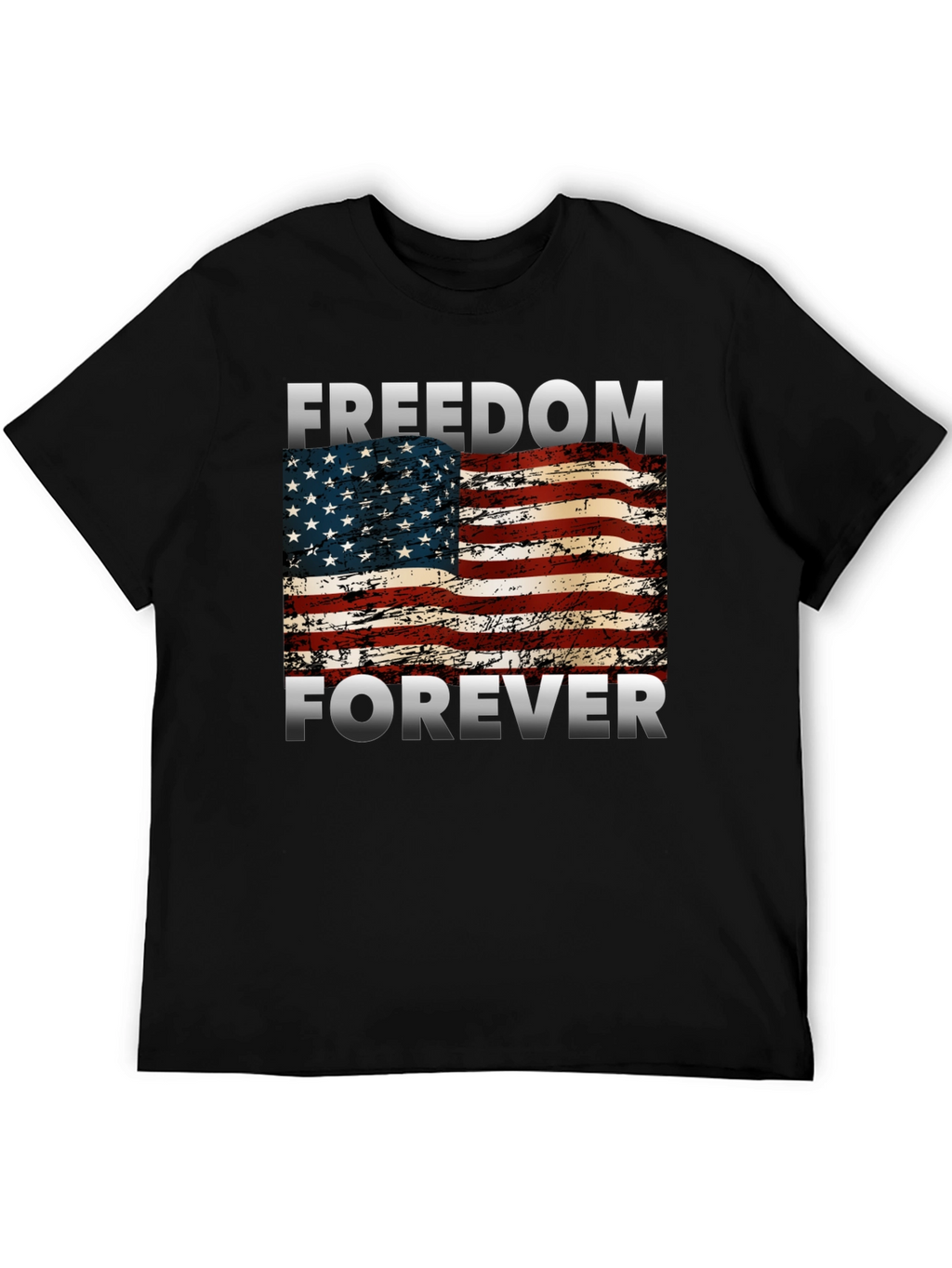Freedom Forever American Flag Graphic T-Shirt