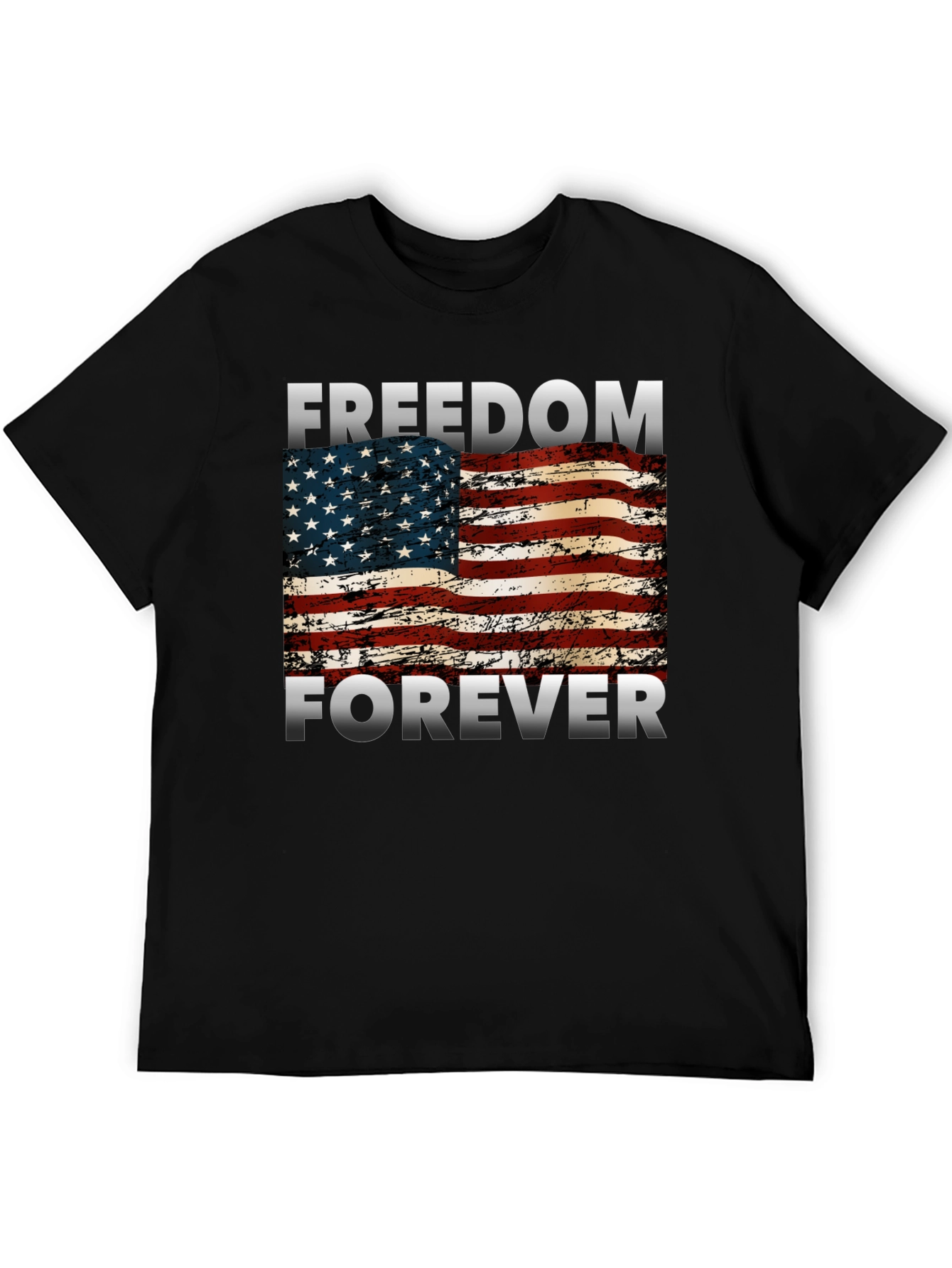 Freedom Forever American Flag Graphic T-Shirt