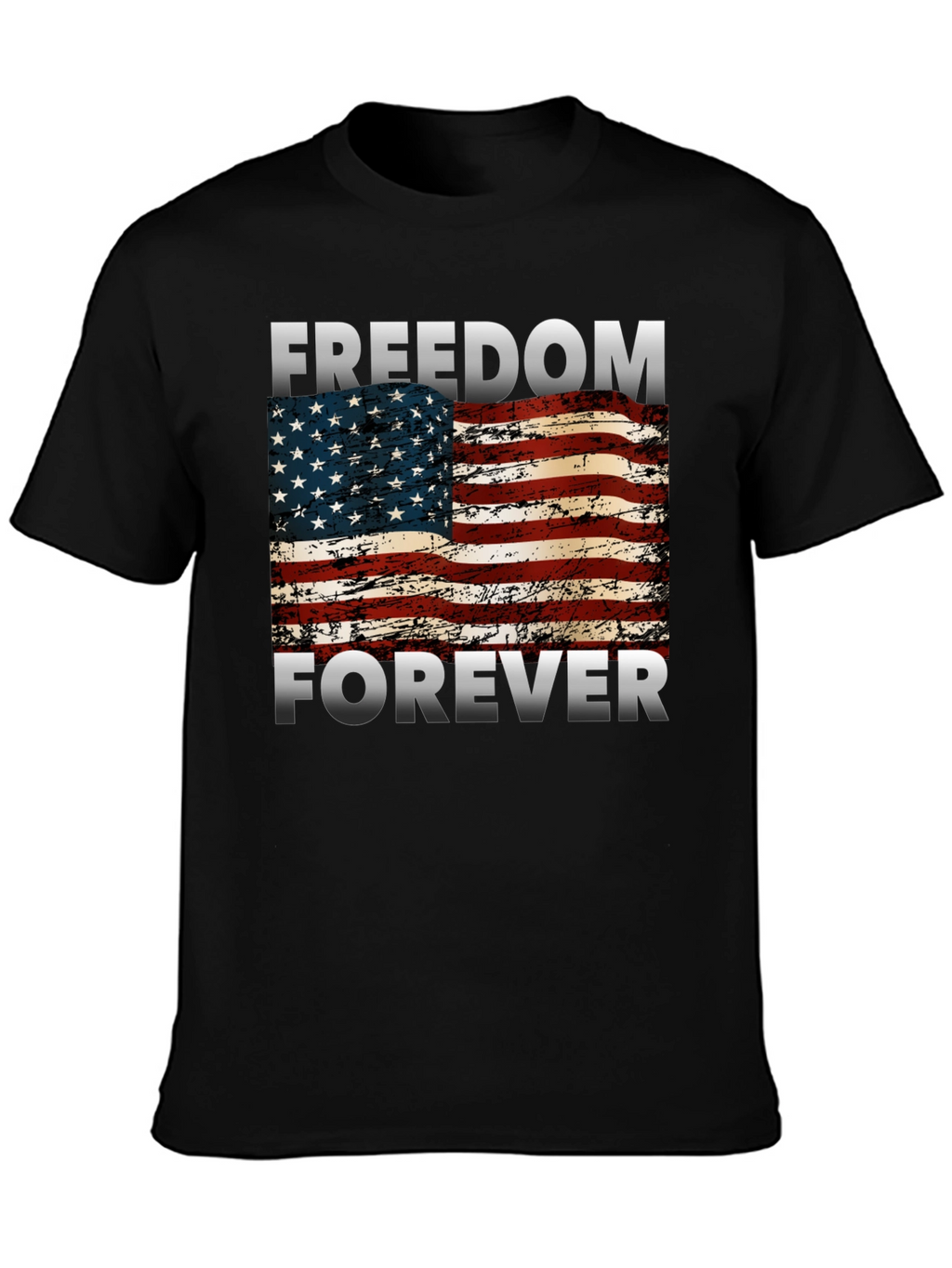 Freedom Forever American Flag Graphic T-Shirt