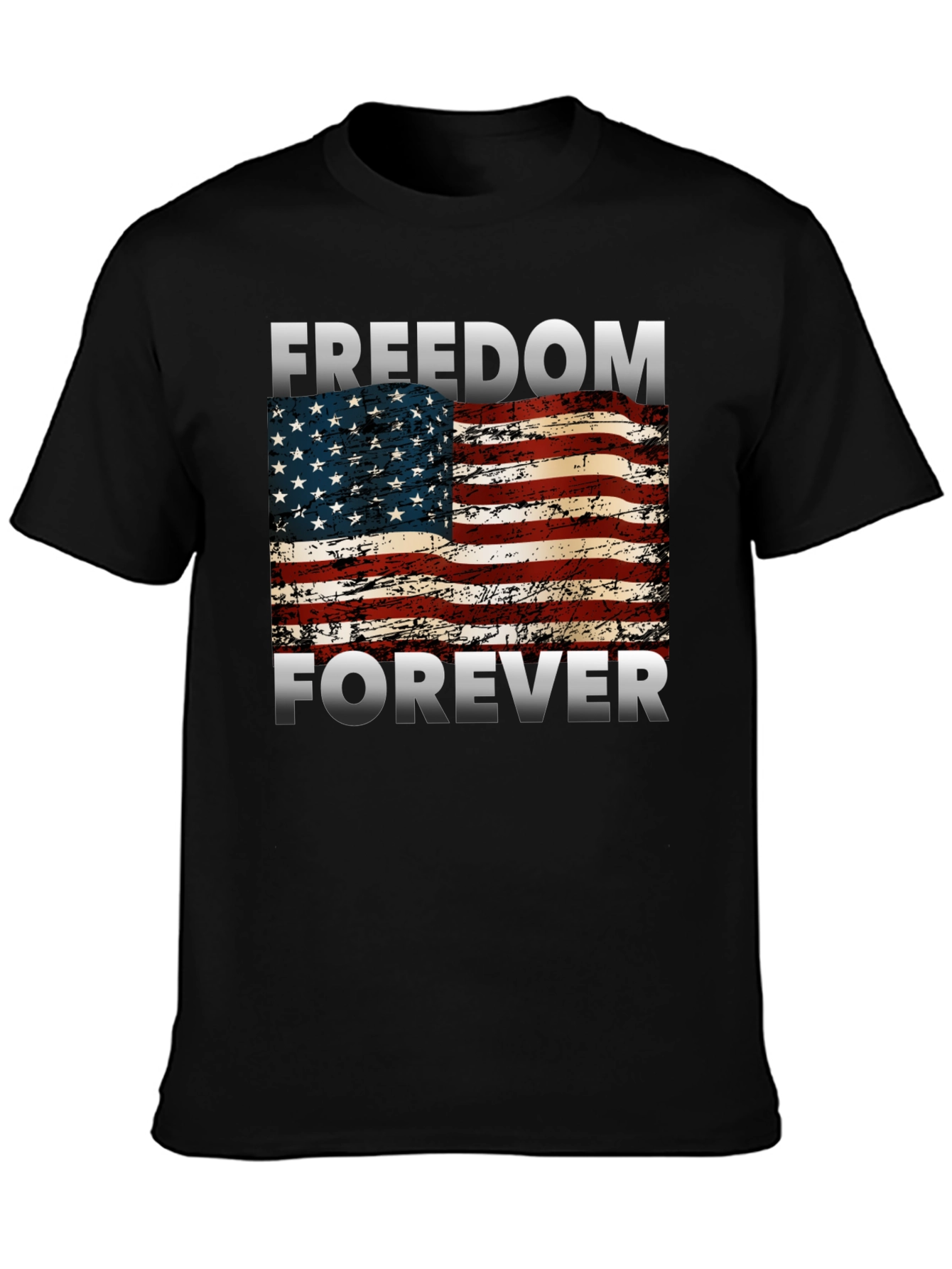 Freedom Forever American Flag Graphic T-Shirt