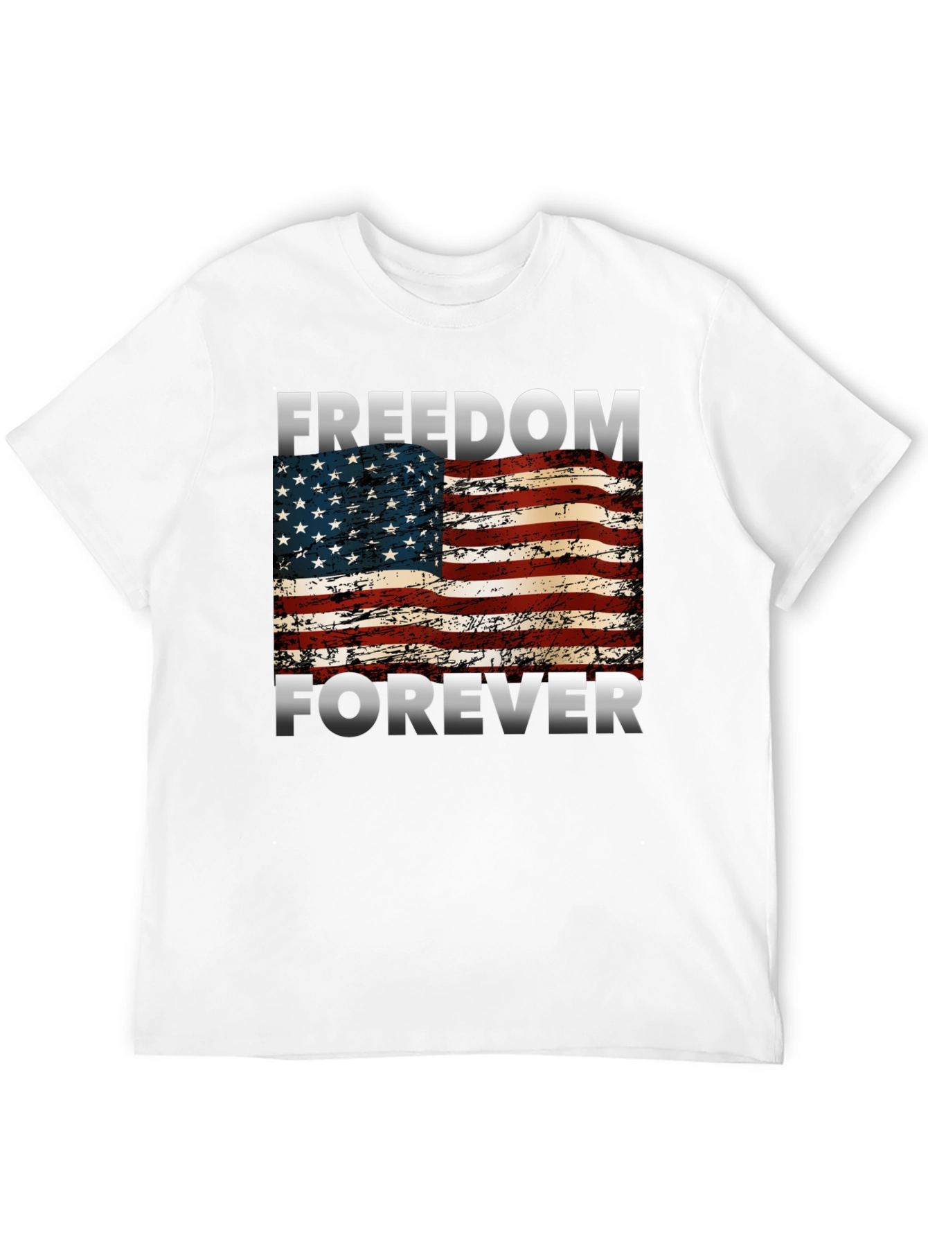 Freedom Forever American Flag Graphic T-Shirt