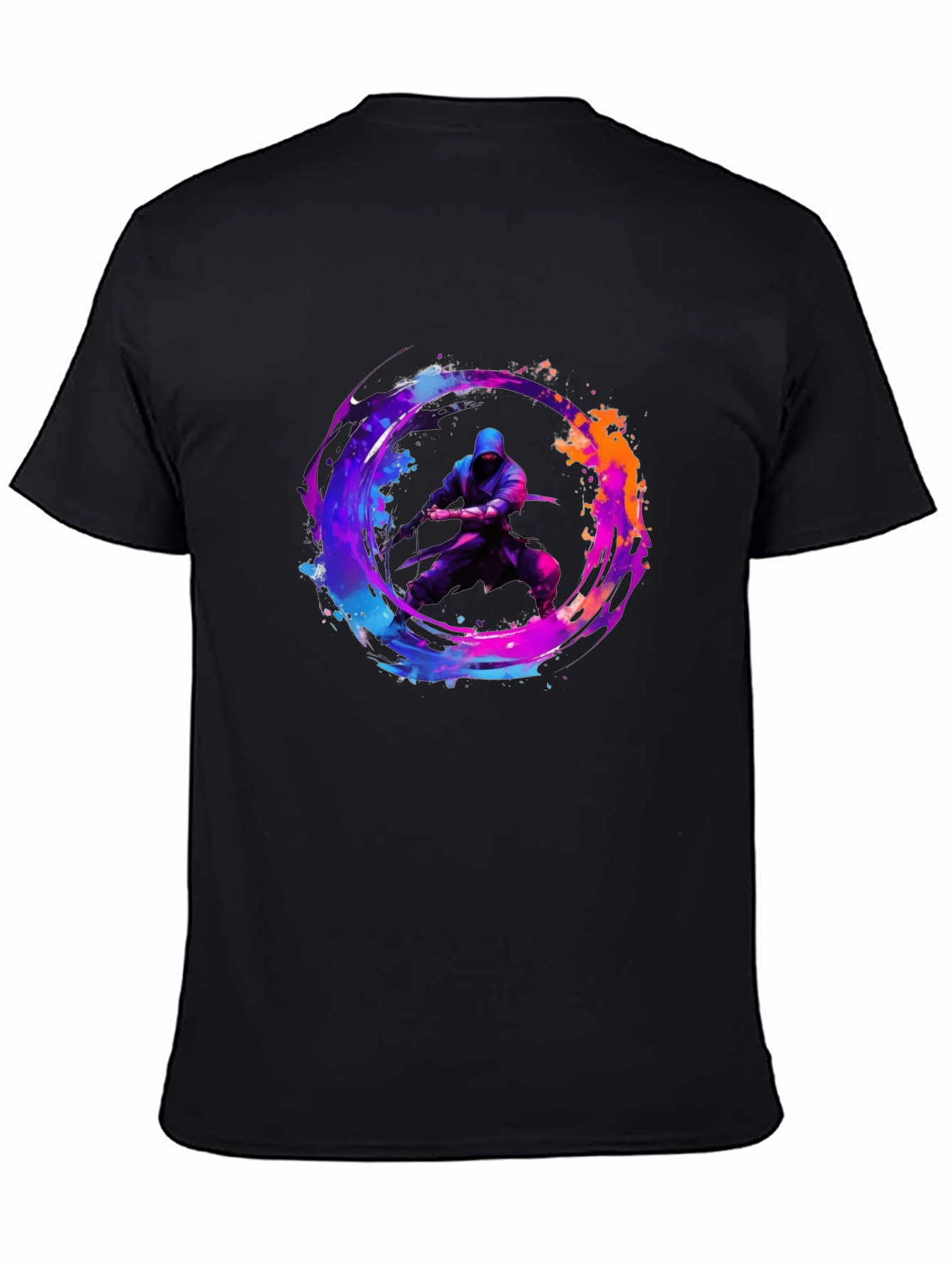 Ninja Warrior Graphic Tee - Black Cotton T-Shirt