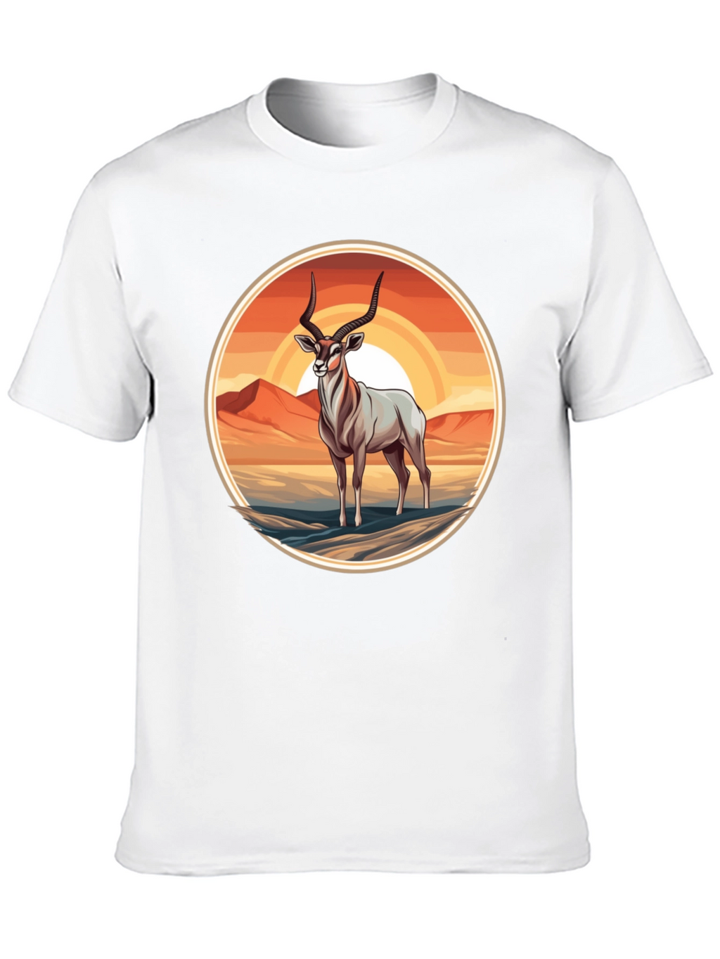Antelope Graphic Tee - Desert Sunset Design