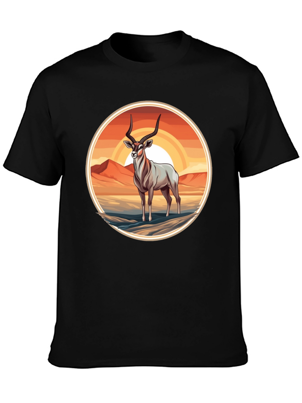 Antelope Graphic Tee - Desert Sunset Design