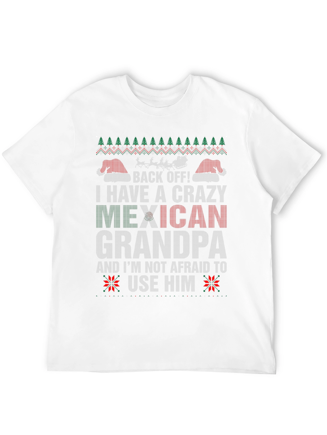 Crazy Mexican Grandpa Christmas Ugly Sweater T-Shirt