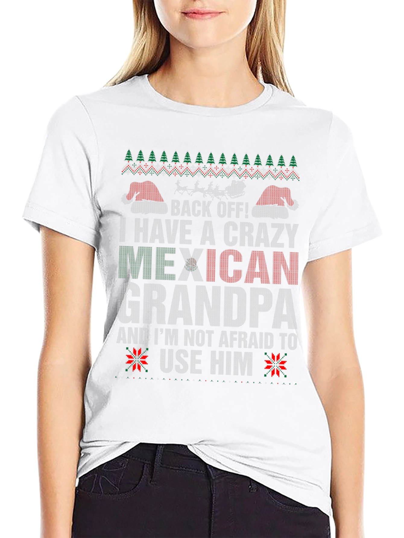 Crazy Mexican Grandpa Christmas Ugly Sweater T-Shirt