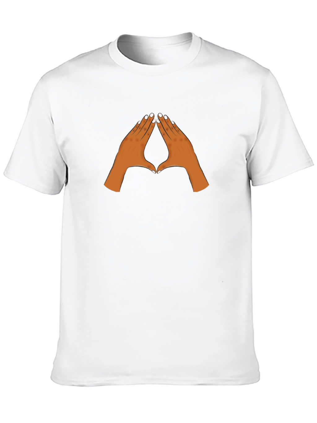 Black Graphic Tee with Pointing Hands Design