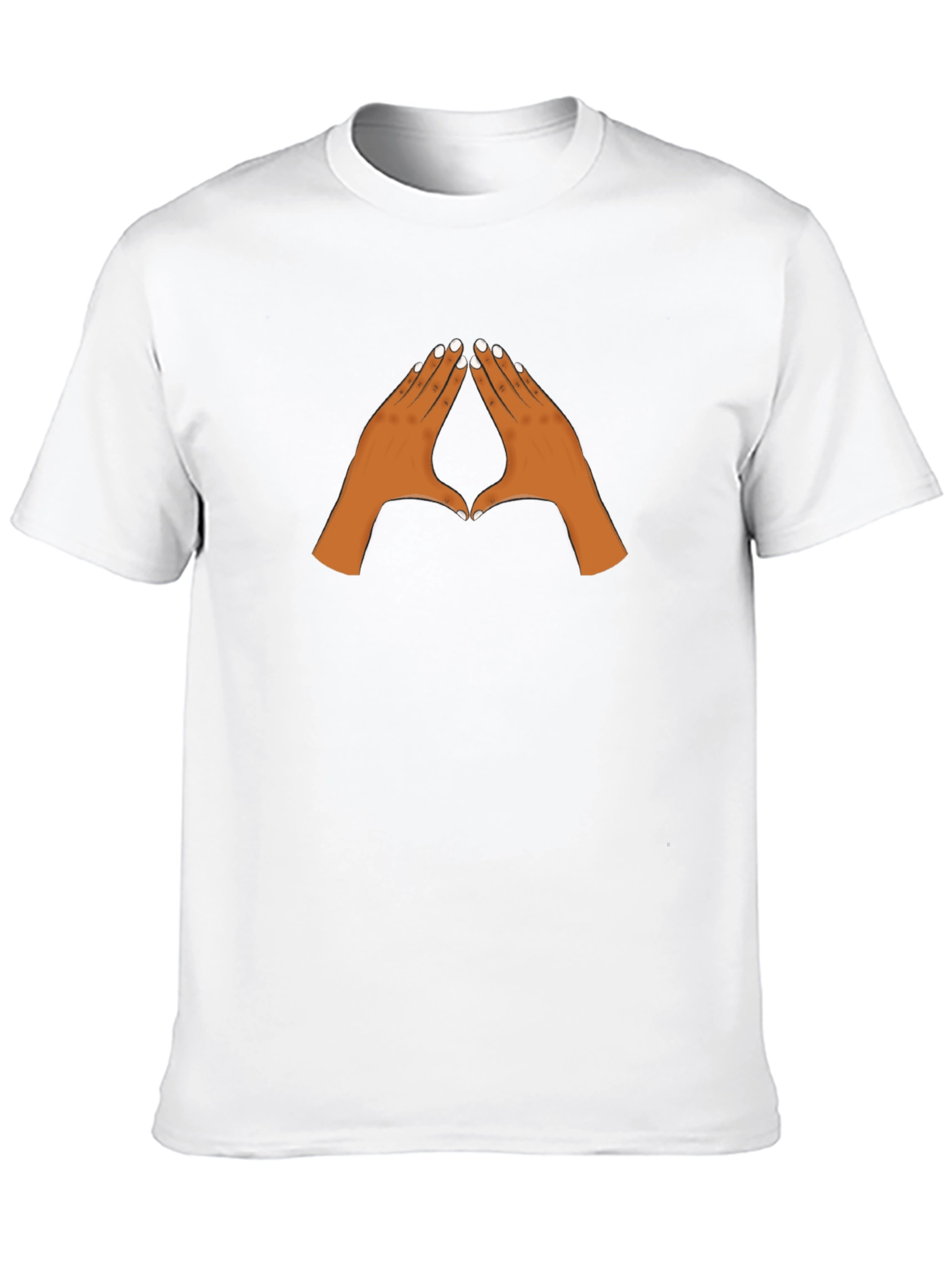 Black Graphic Tee with Pointing Hands Design