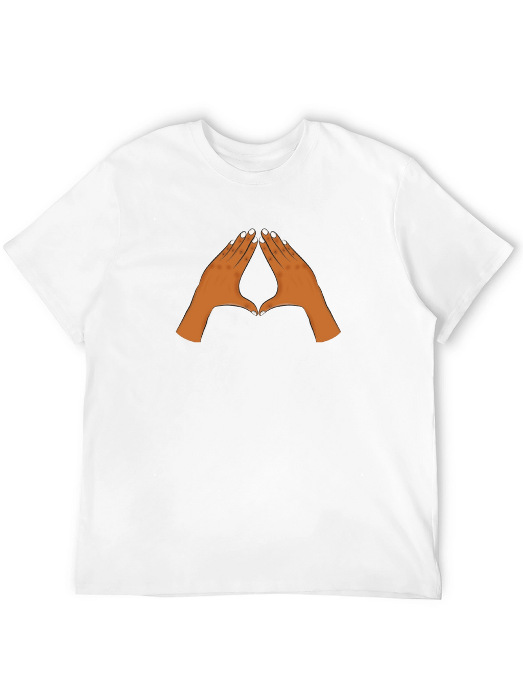 Black Graphic Tee with Pointing Hands Design