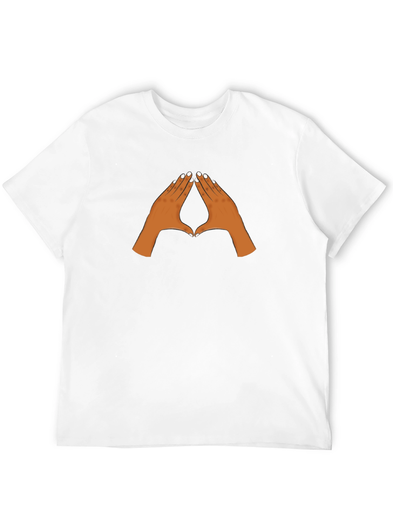 Black Graphic Tee with Pointing Hands Design