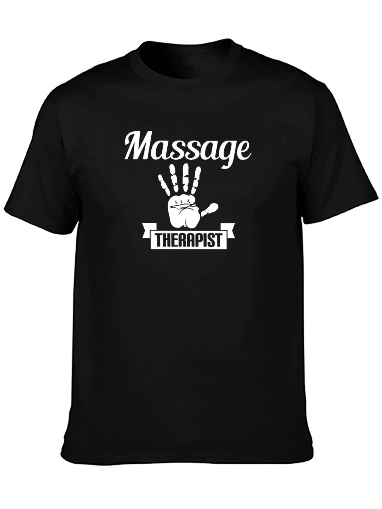 Massage Therapist T-Shirt - Black Cotton Tee