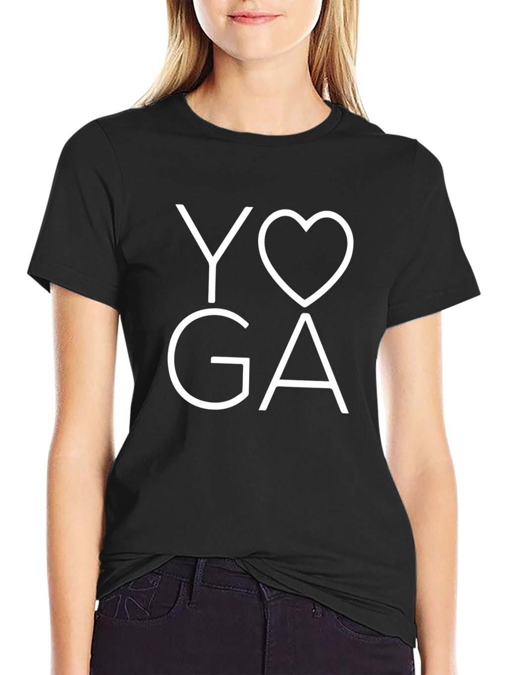 Yoga Love Graphic Black T-Shirt
