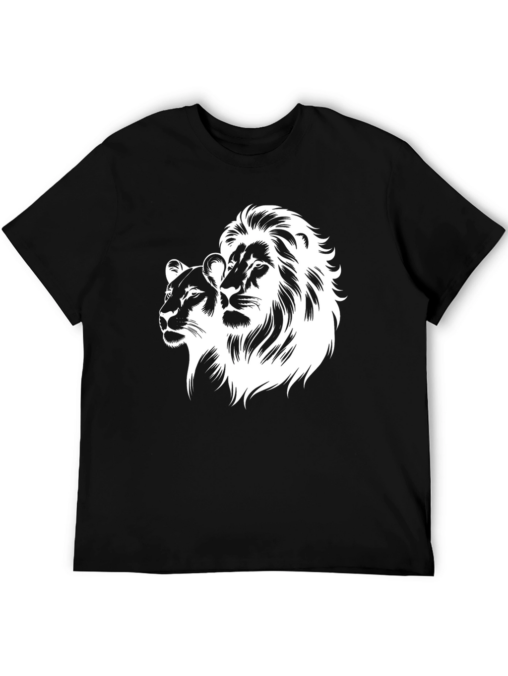 Lion Pride Graphic Tee - Black Cotton T-Shirt