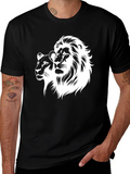Lion Pride Graphic Tee - Black Cotton T-Shirt