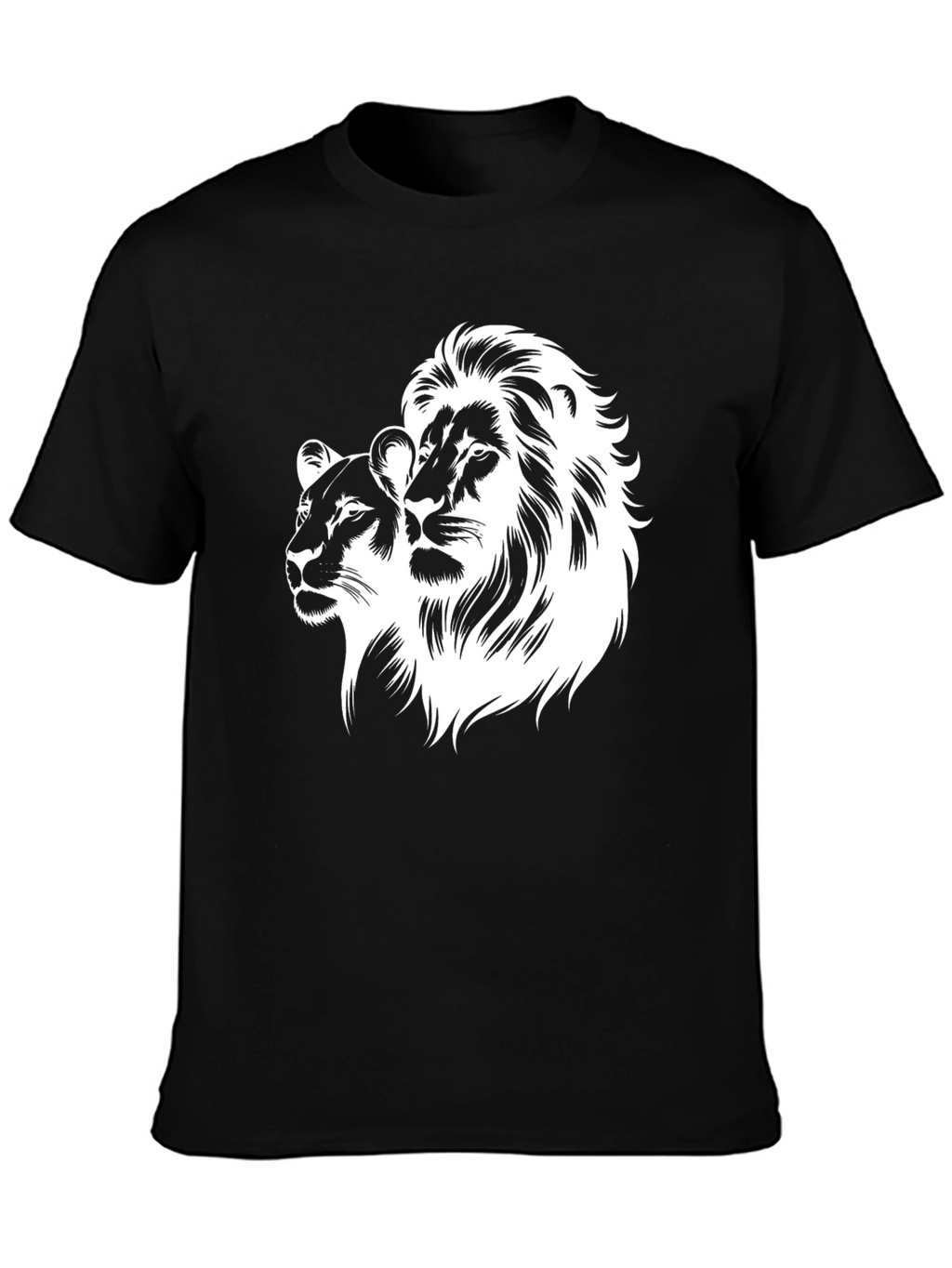 Lion Pride Graphic Tee - Black Cotton T-Shirt