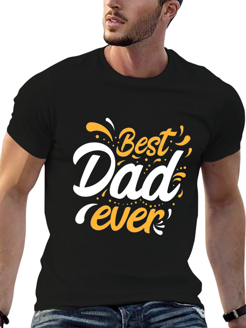 Best Dad Ever Graphic Tee - Mens Black T-Shirt