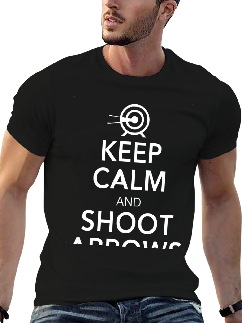 Keep Calm and Shoot Arrows Black T-Shirt