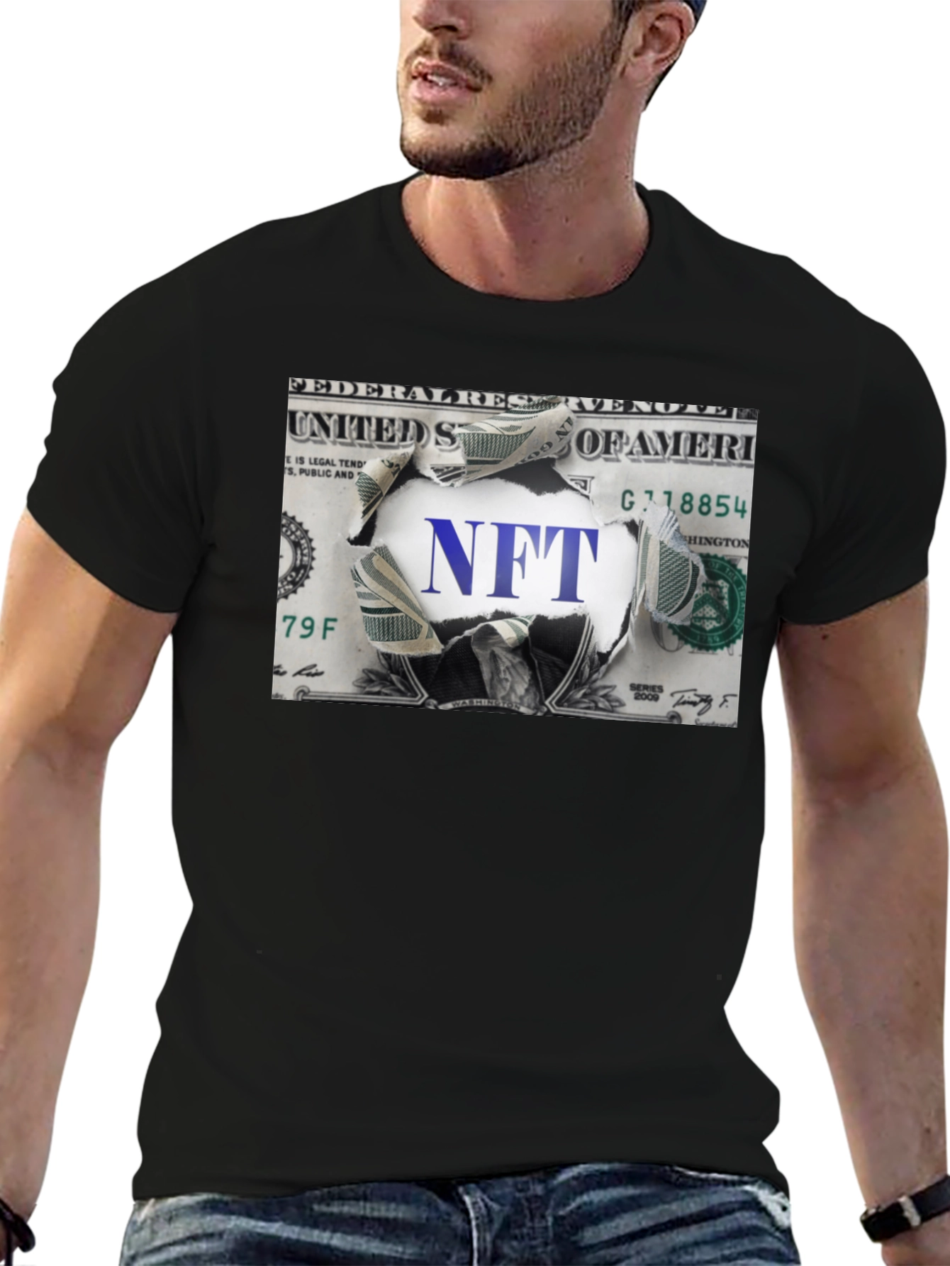 NFT Dollar Bill Graphic Tee - Crypto Currency T-Shirt