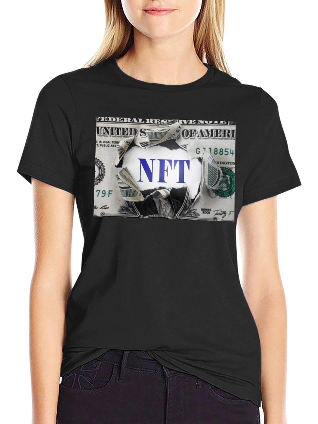 NFT Dollar Bill Graphic Tee - Crypto Currency T-Shirt
