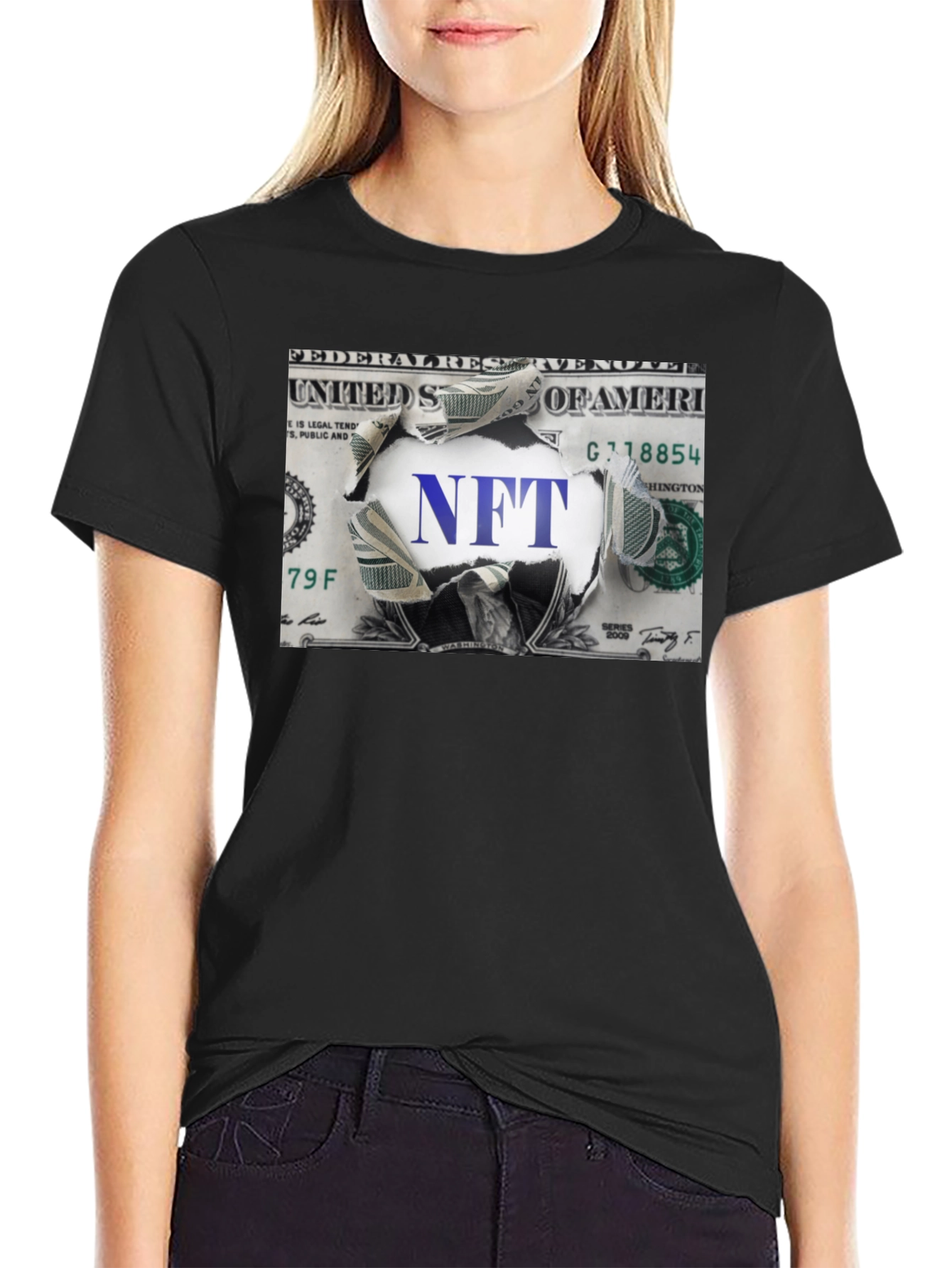 NFT Dollar Bill Graphic Tee - Crypto Currency T-Shirt