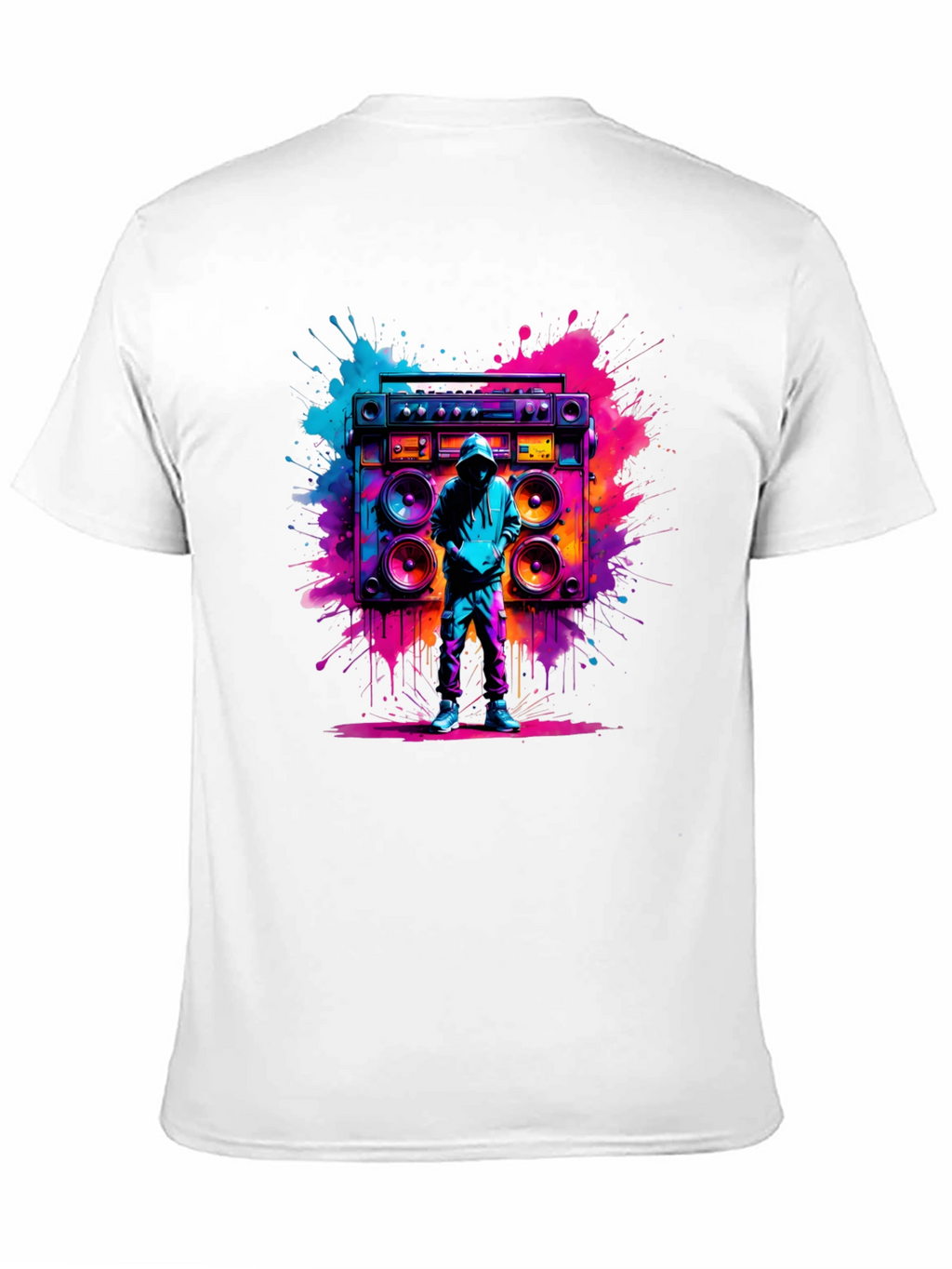 Retro Boombox Graphic T-Shirt - Vivid Street Style Tee