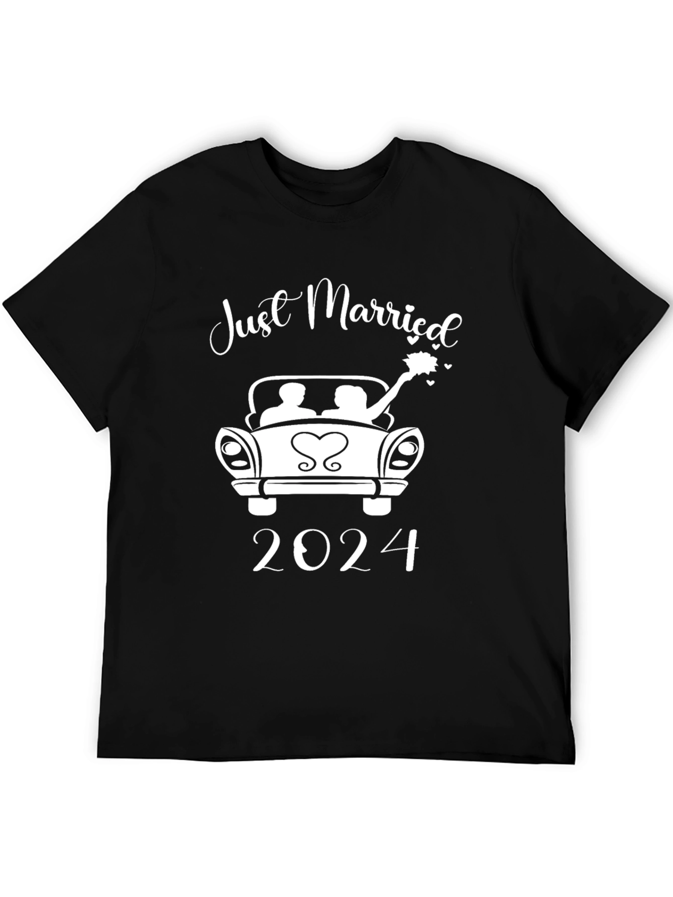 Just Married 2024 T-Shirt - Newlywed Car Design