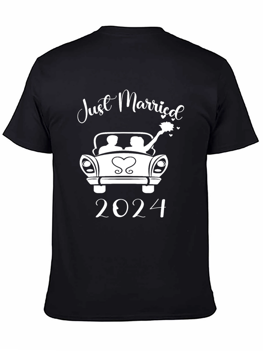 Just Married 2024 T-Shirt - Newlywed Car Design
