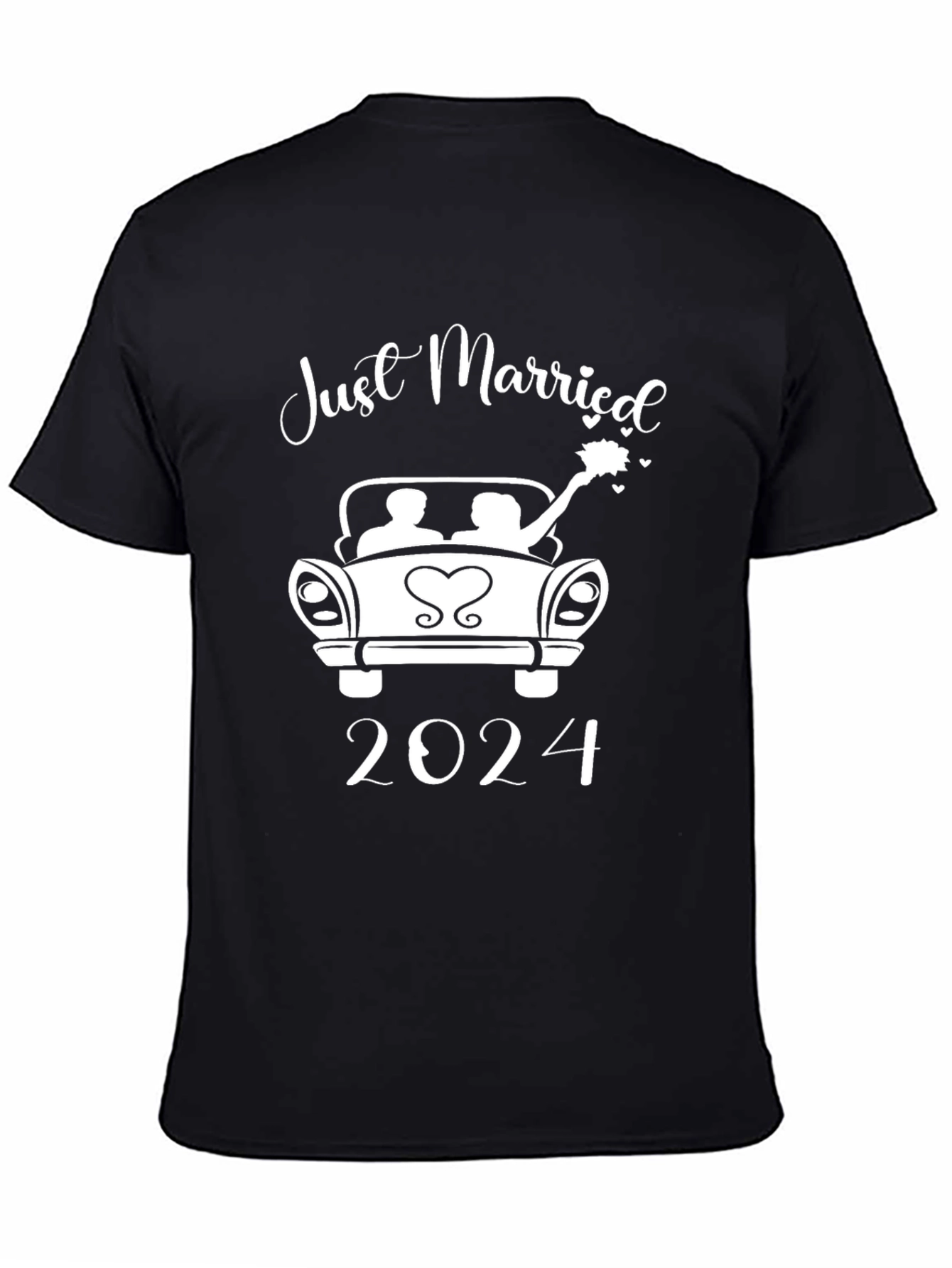 Just Married 2024 T-Shirt - Newlywed Car Design