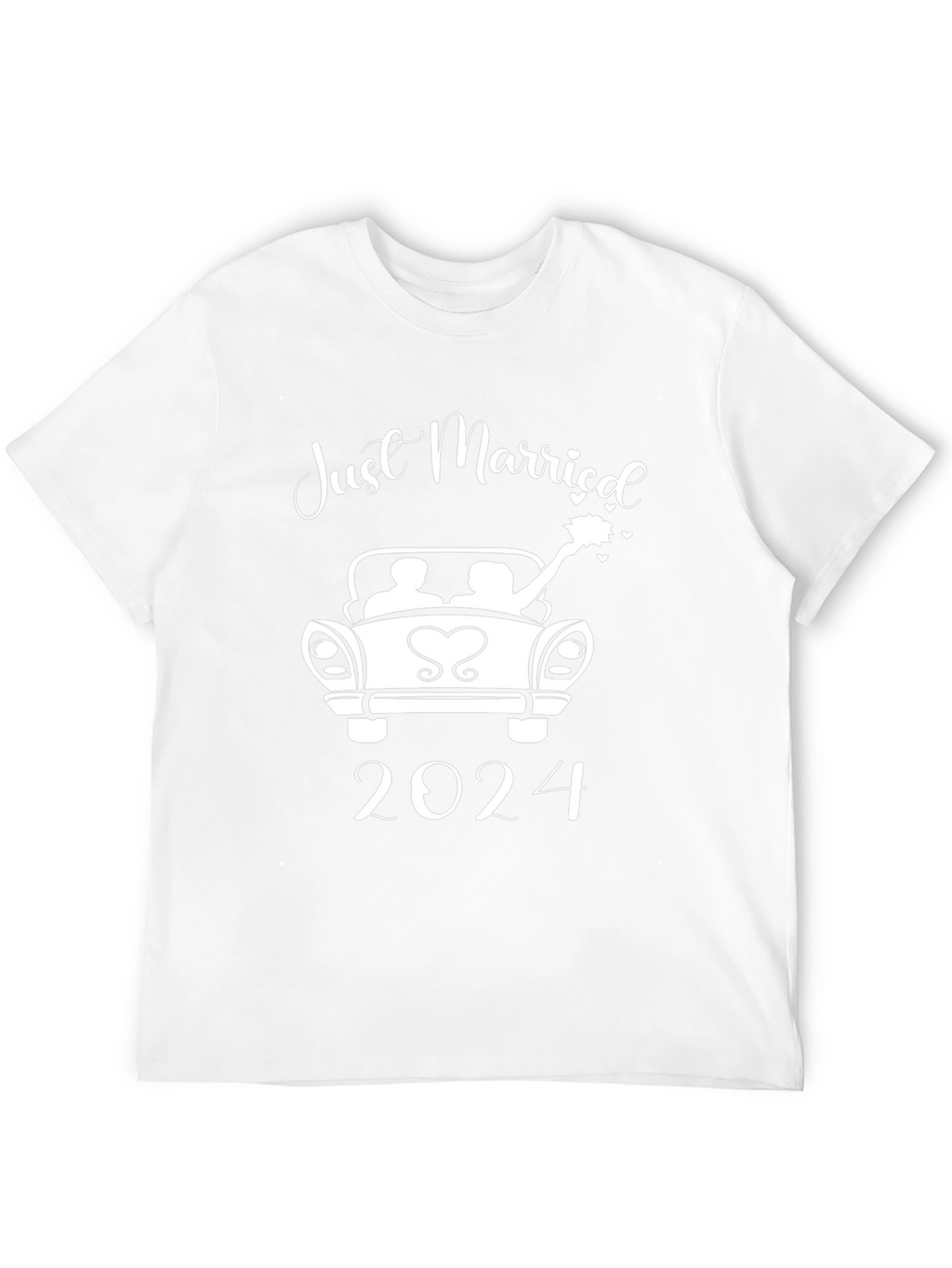 Just Married 2024 T-Shirt - Newlywed Car Design