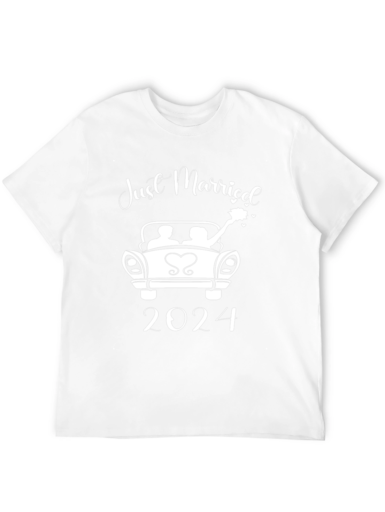 Just Married 2024 T-Shirt - Newlywed Car Design