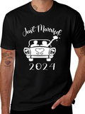 Just Married 2024 T-Shirt - Newlywed Car Design