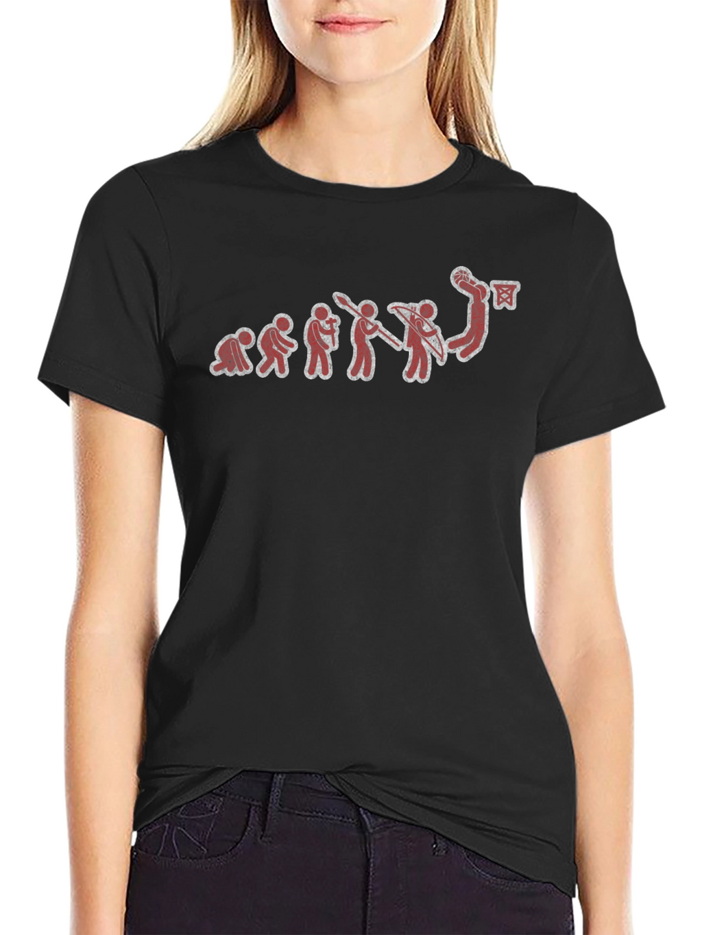 Basketball Evolution Graphic Tee - Black