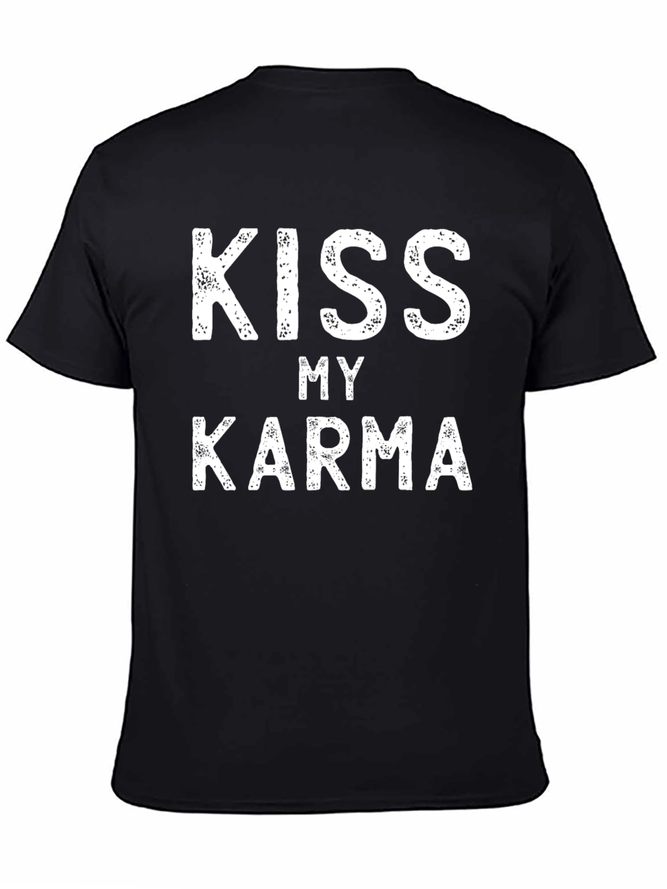 Kiss My Karma Graphic Tee - Black Cotton T-Shirt