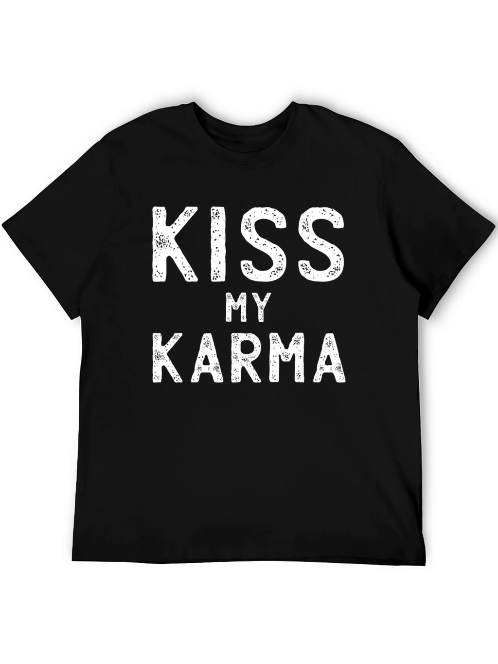 Kiss My Karma Graphic Tee - Black Cotton T-Shirt