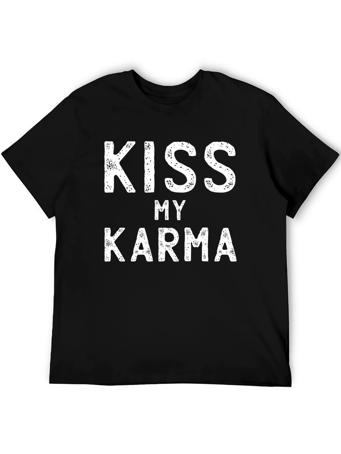 Kiss My Karma Graphic Tee - Black Cotton T-Shirt
