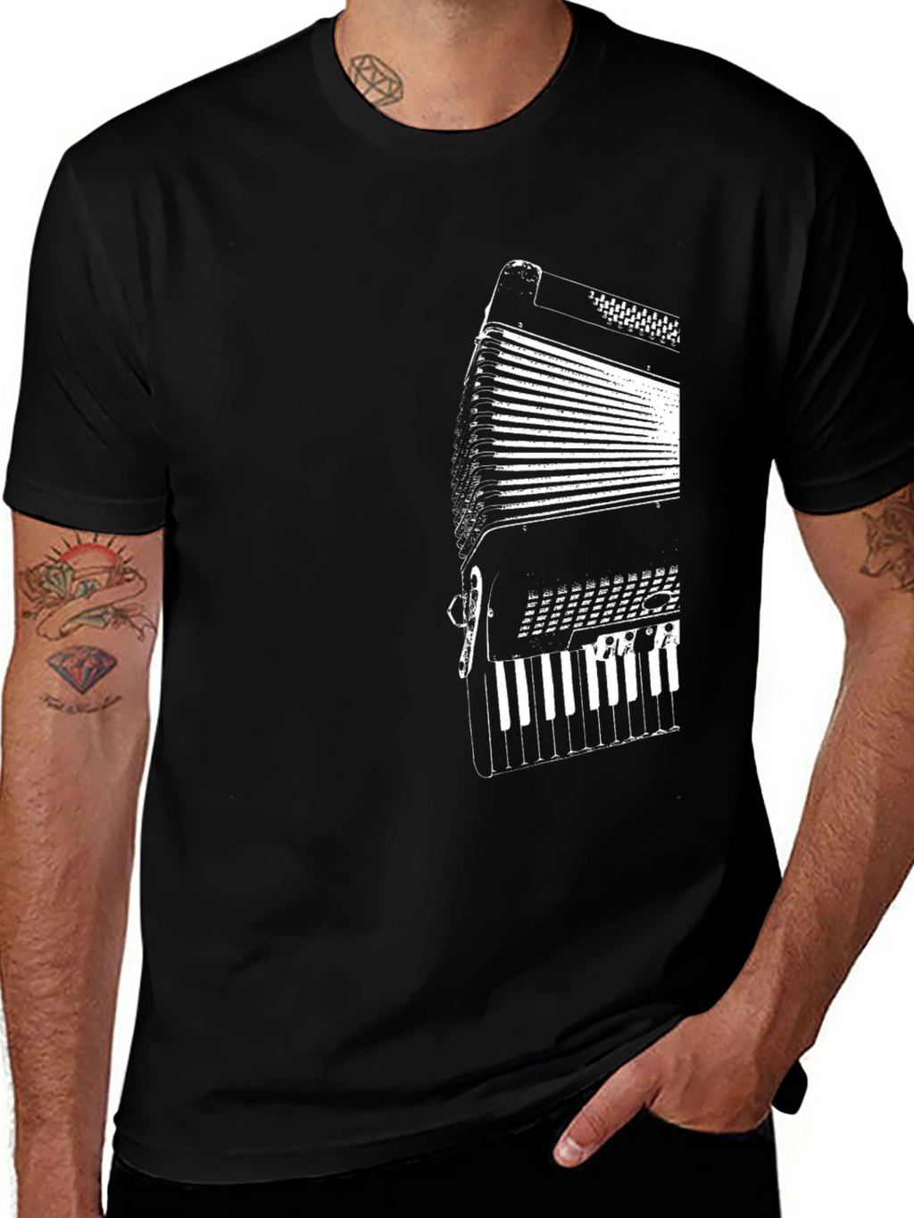 Accordion T-Shirt - Black Music Tee