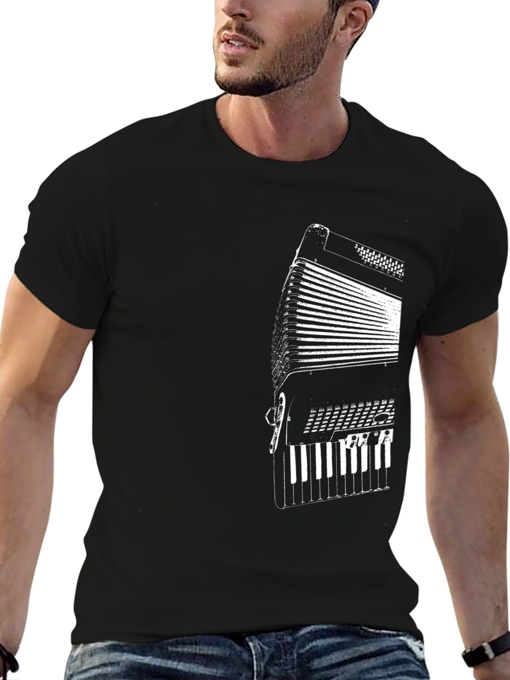 Accordion T-Shirt - Black Music Tee