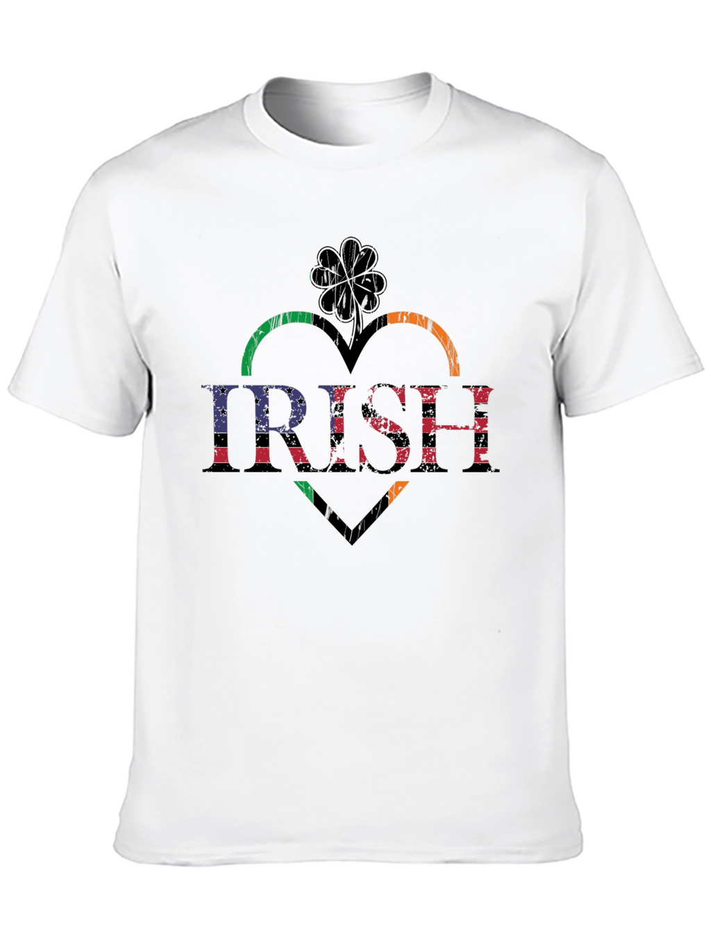 Irish Heart Shamrock Flag Graphic T-Shirt