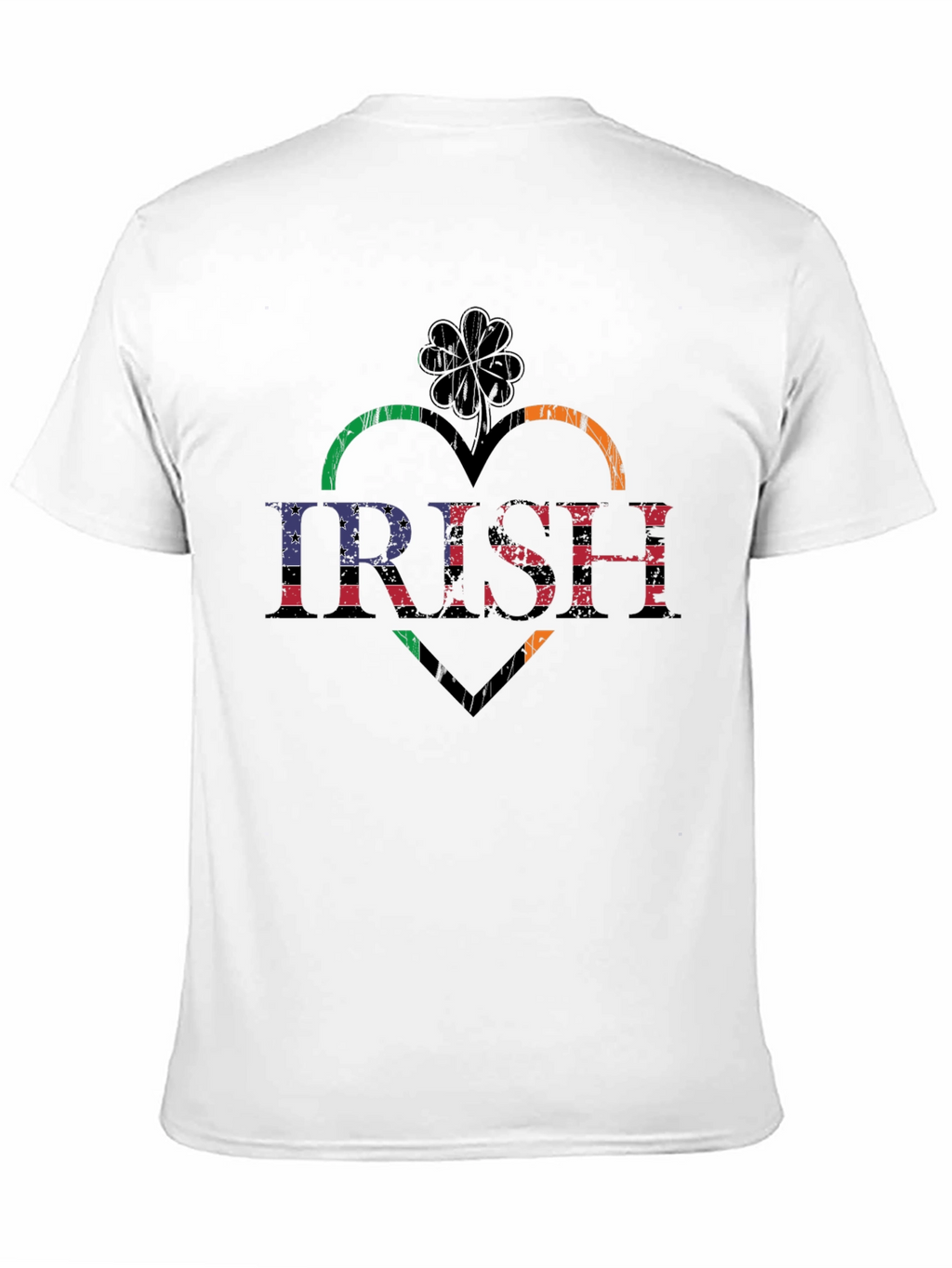 Irish Heart Shamrock Flag Graphic T-Shirt