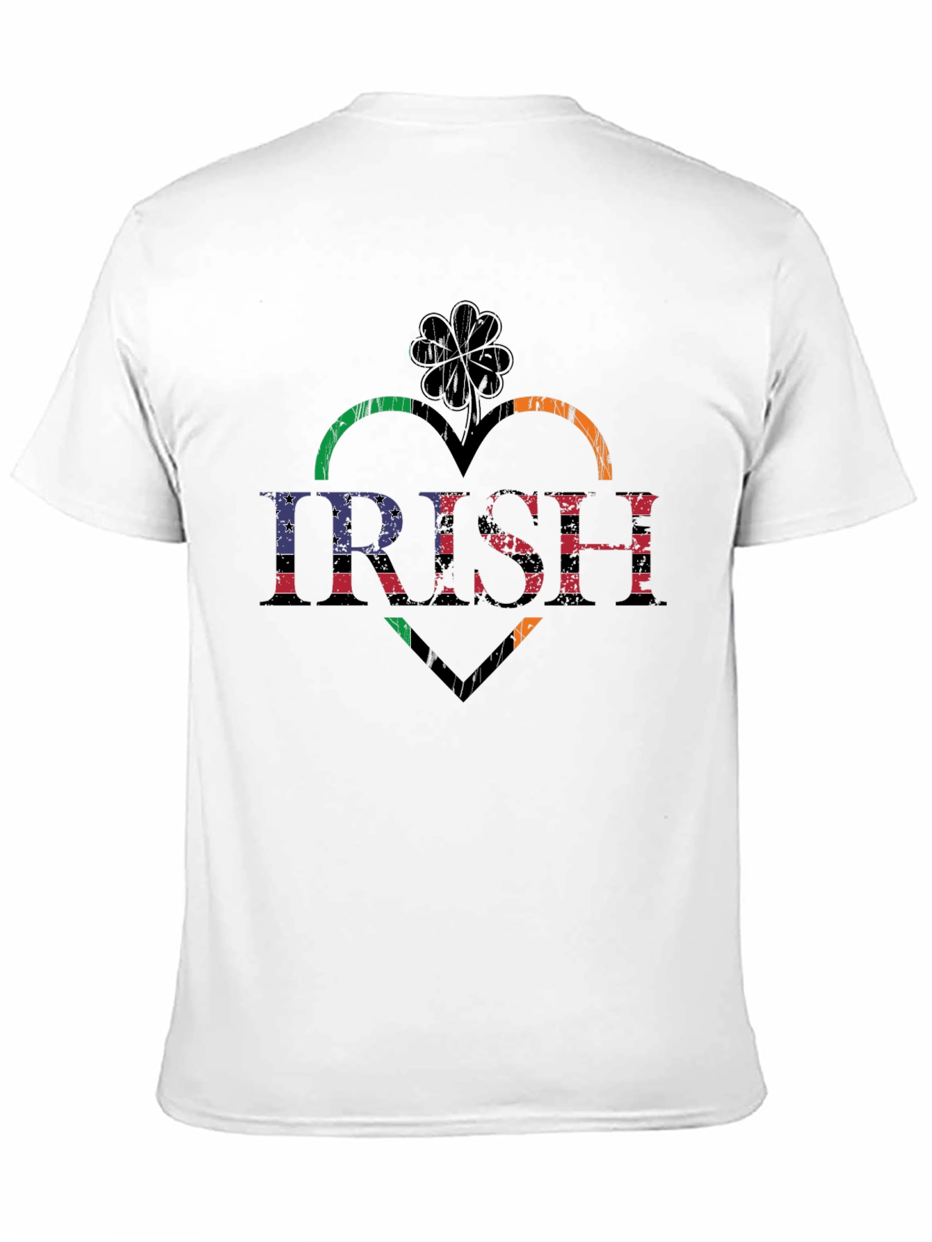 Irish Heart Shamrock Flag Graphic T-Shirt