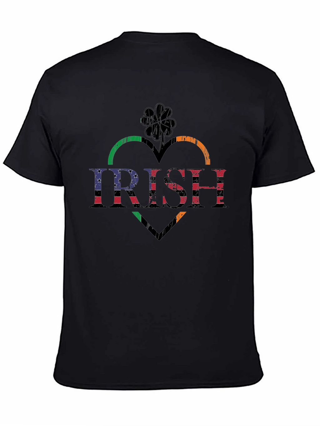 Irish Heart Shamrock Flag Graphic T-Shirt