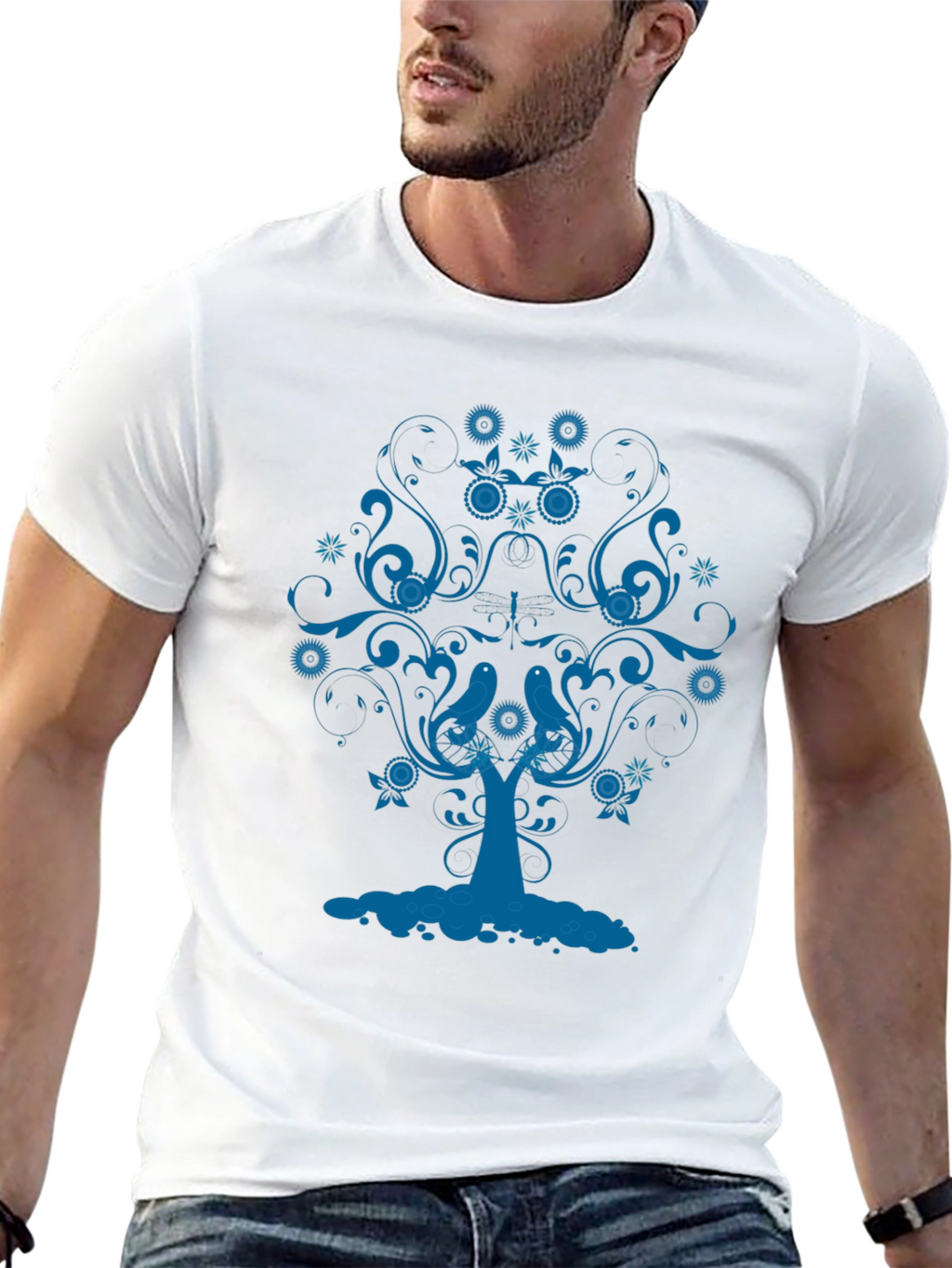 Blue Tree Graphic Tee - Stylish Comfort