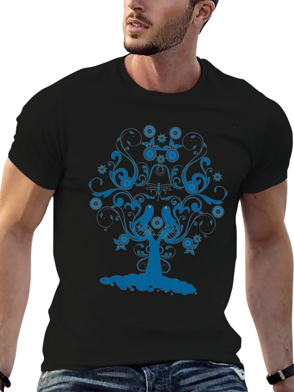 Blue Tree Graphic Tee - Stylish Comfort