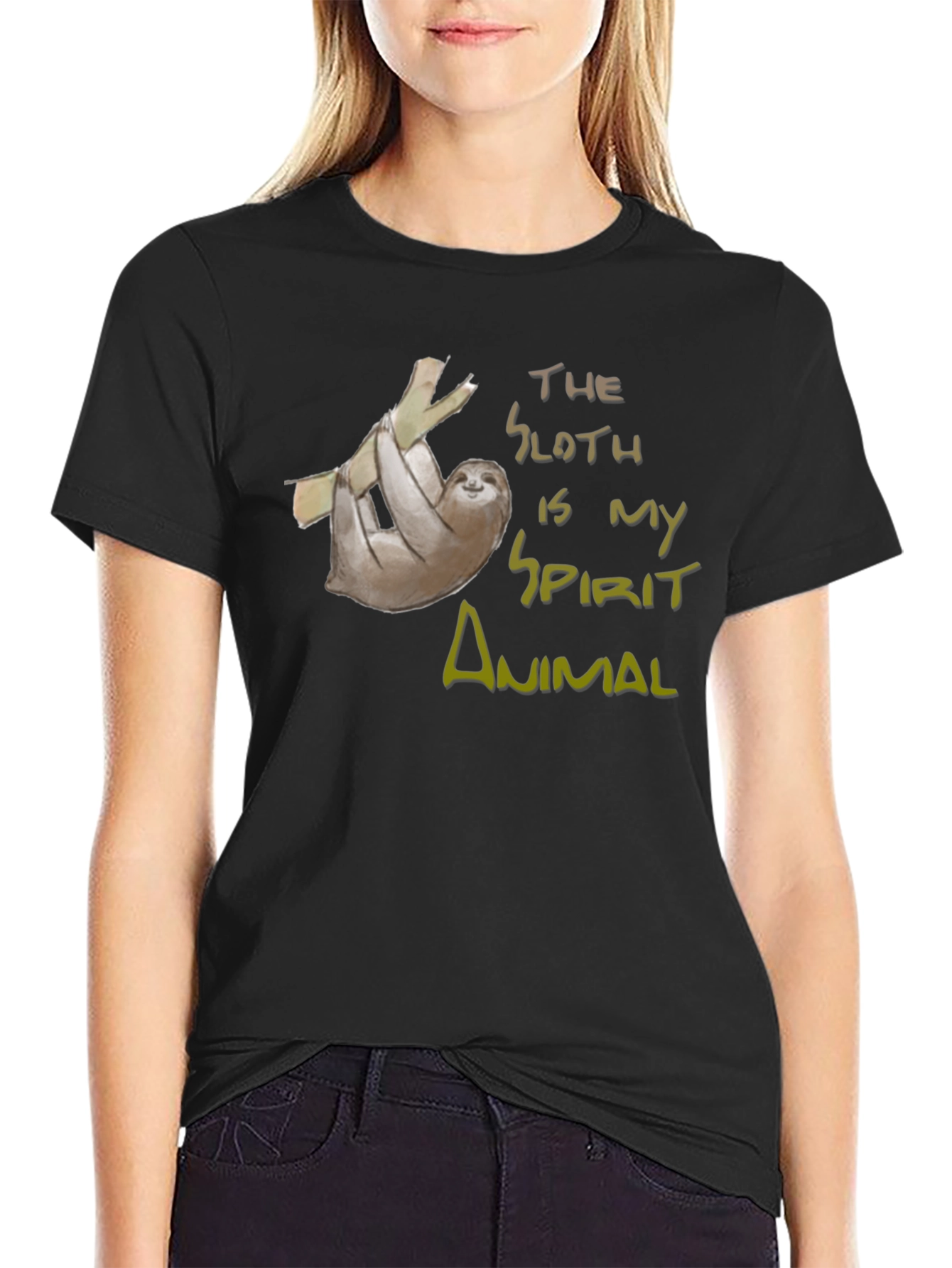 Sloth Spirit Animal Graphic Tee - Relaxed Fit Cotton Shirt