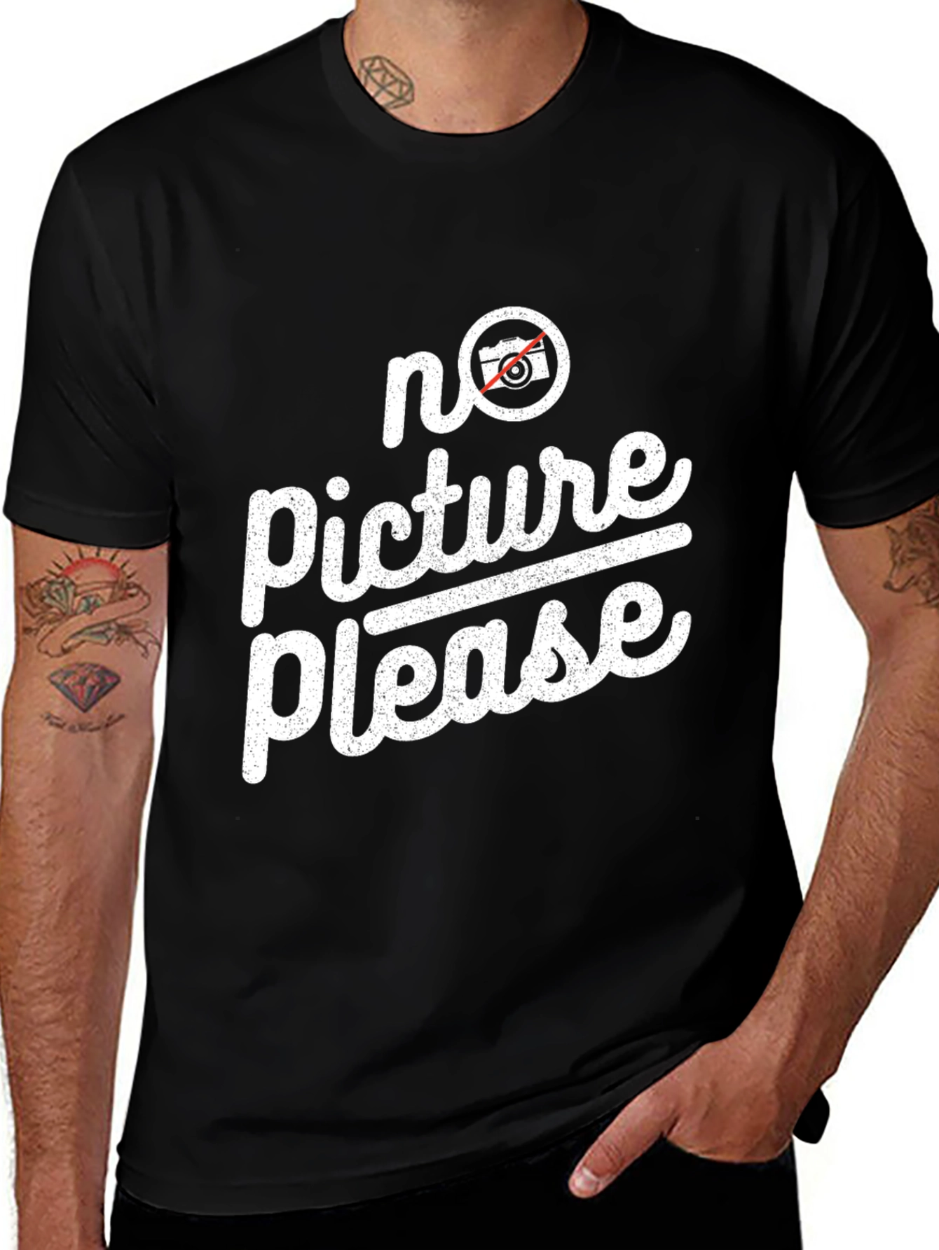 No Picture Please Graphic Tee - Trendy Anti-Paparazzi Shirt