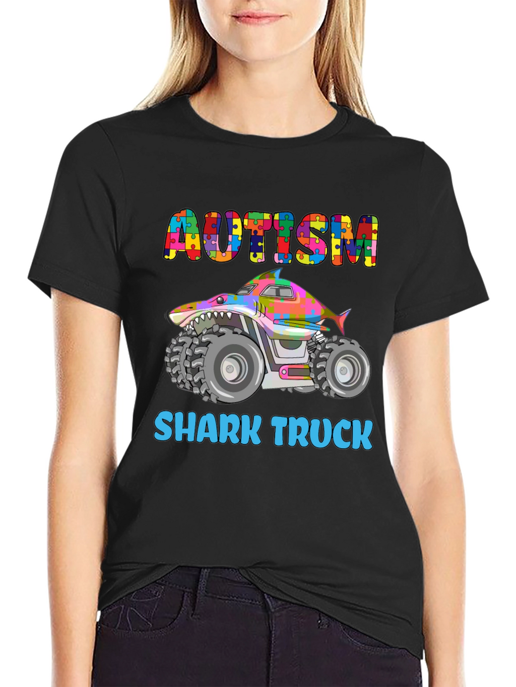 Autism Shark Truck T-Shirt