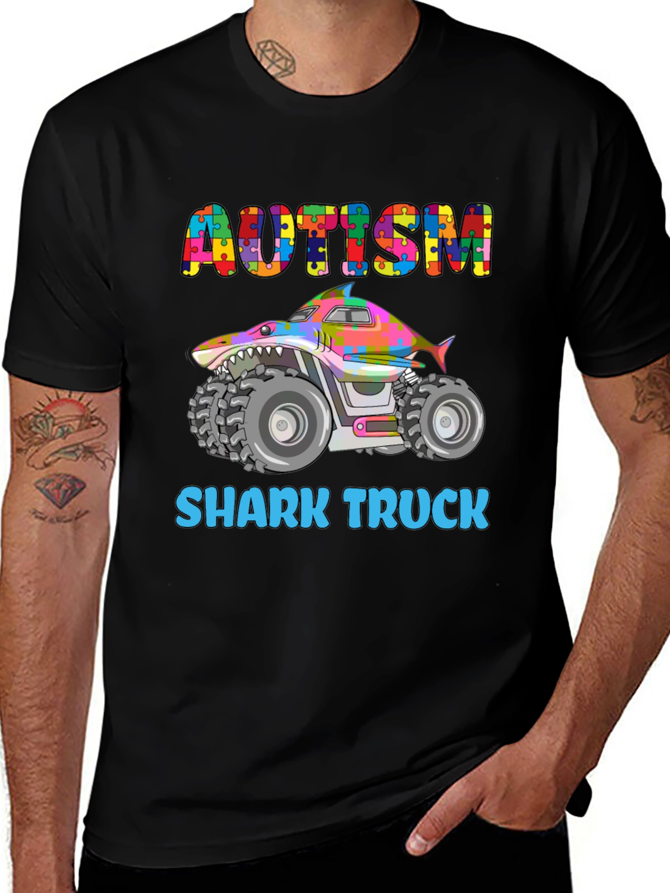 Autism Shark Truck T-Shirt